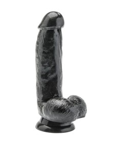 GET REAL - DILDO 12 CM CON TESTICULOS NEGRO