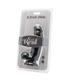 GET REAL - DILDO 12 CM CON TESTICULOS NEGRO