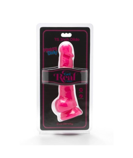 GET REAL - HAPPY DICKS 19 CM CON TESTICULOS ROSA