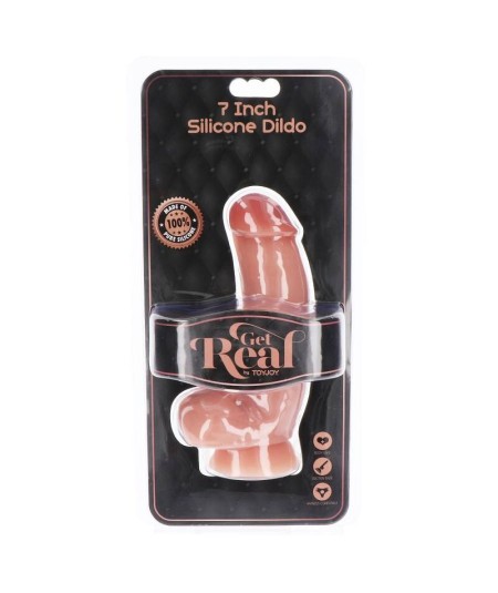 GET REAL - DILDO SILICONA 18 CM CON TESTICULOS NATURAL