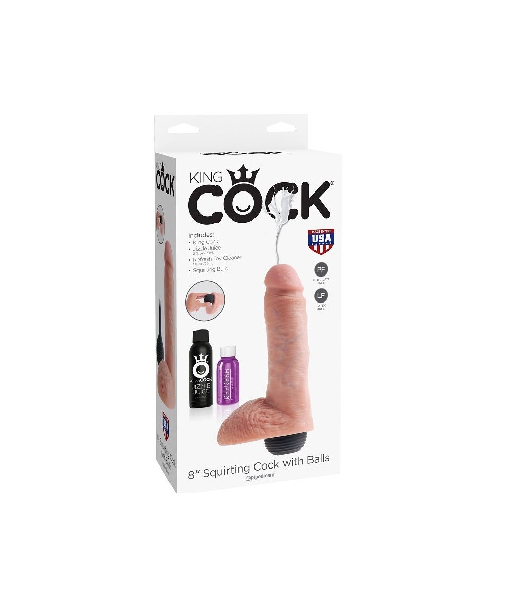 KING COCK PENE REALISTICO EYACULADOR NATURAL 20.32CM