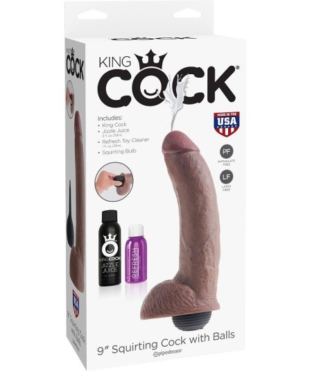 KING COCK PENE REALISTICO EYACULADOR MARRON 22.86CM