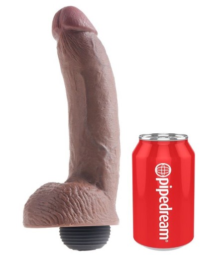 KING COCK PENE REALISTICO EYACULADOR MARRON 22.86CM