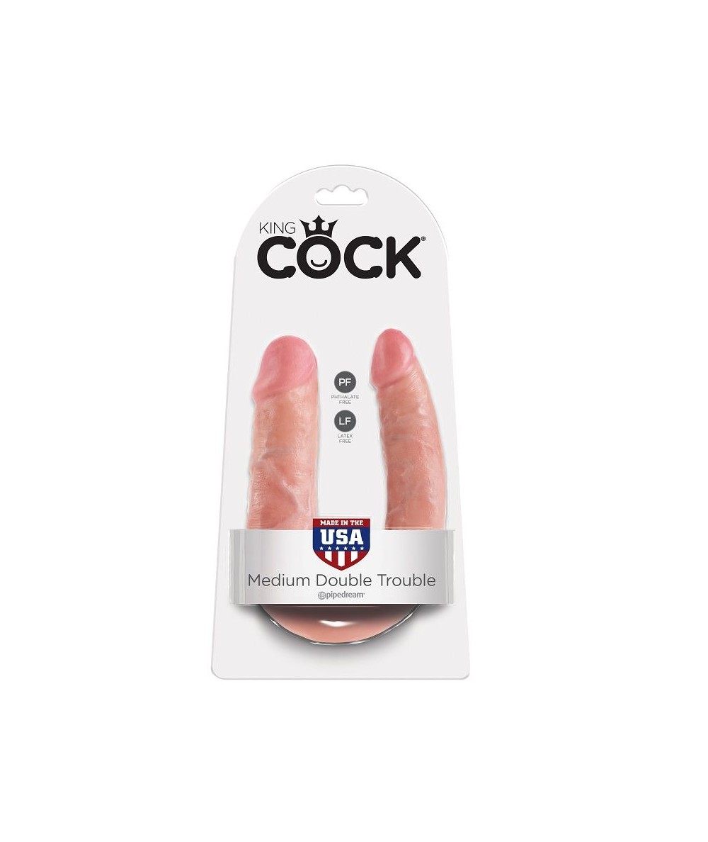 KING COCK DILDO DOBLE PENETRACIÓN 13.9 CM NATURAL