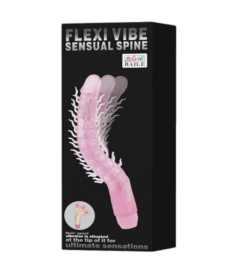 FLEXI VIBE SENSUAL SPINE BENDABLE VIBRATING DILDO LILA 23.5 CM