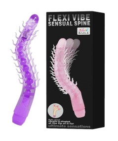 FLEXI VIBE SENSUAL SPINE BENDABLE VIBRATING DILDO LILA 23.5 CM