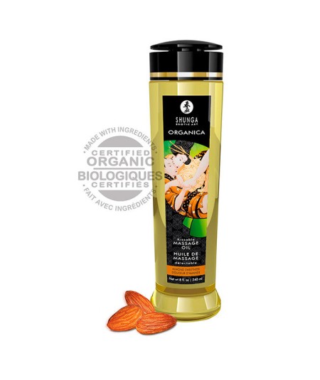 SHUNGA ACEITE COMESTIBLE DE MASAJE EROTICO ORGANICA 240ML - ALMENDRA