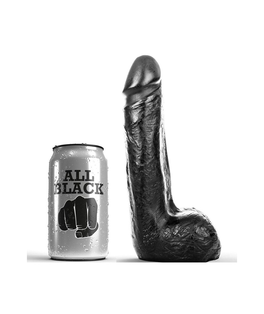 ALL BLACK - DILDO REALISTICO NEGRO SUAVE 20 CM