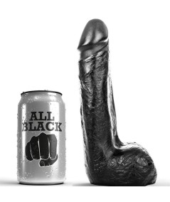 ALL BLACK - DILDO REALISTICO NEGRO SUAVE 20 CM