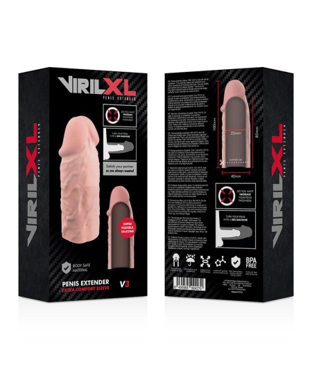 VIRILXL EXTENSION DE PENE LIQUID SILICONE V3 NATURAL