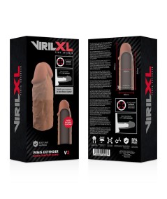 VIRILXL EXTENSION DE PENE LIQUID SILICONE V3 MARRON