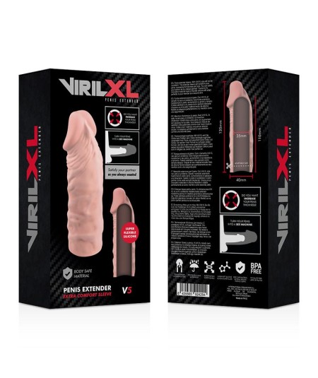 VIRILXL EXTENSION DE PENE LIQUID SILICONE V5 NATURAL