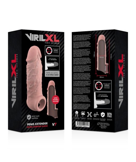 VIRILXL EXTENSION DE PENE LIQUID SILICONE V7 NATURAL