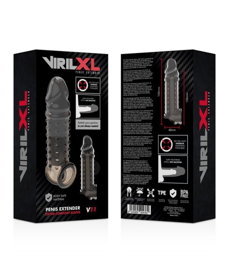 VIRILXL EXTENSION Y FUNDA DE PENE  V11 NEGRO