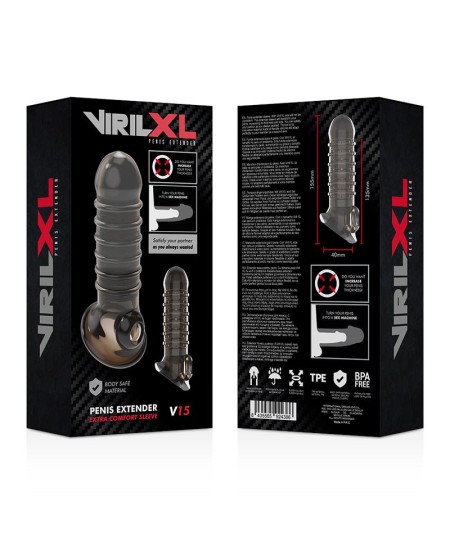 VIRILXL EXTENSION Y FUNDA  DE PENE  V15 NEGRO