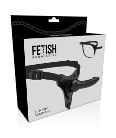 FETISH SUBMISSIVE ARNÉS SILICONA NEGRO REALISTIC 16CM