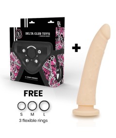 DELTA CLUB TOYS ARNÉS + DILDO NATURAL SILICONA MEDICA 17 X 3 CM