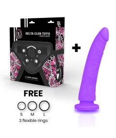 DELTA CLUB TOYS ARNES + DILDO LILA SILICONA MEDICA 17 X 3 CM