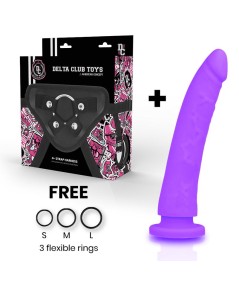 DELTA CLUB TOYS ARNES + DILDO LILA SILICONA MEDICA 20 X 4 CM