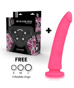 DELTA CLUB TOYS ARNES + DILDO ROSA SILICONA MEDICA 23 X 4.5 CM