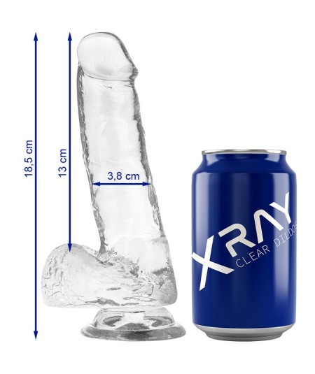 XRAY ARNÉS + DILDO REALISTA TRANSPARENTE 18.5CM X 3.8CM