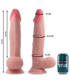 ROCKARMY - ARNÉS + DUAL DENSITY SHERMAN DILDO REALISTA 24CM