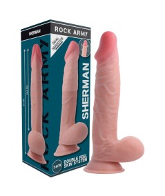 ROCKARMY - ARNÉS + DUAL DENSITY SHERMAN DILDO REALISTA 24CM