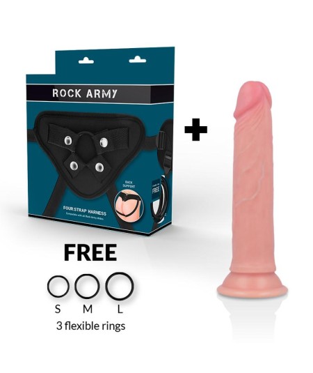 ROCKARMY - HARNESS + LIQUID SILICONE DILDO PREMIUM AVENGER 19CM