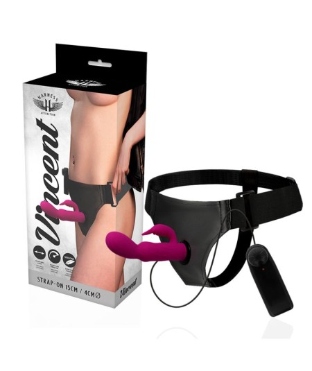 HARNESS ATTRACTION - ÁRNES VIBRADOR RABBIT VINCENT 15  X 4CM