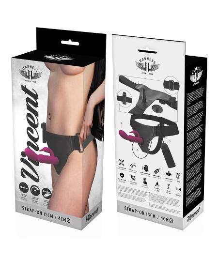 HARNESS ATTRACTION - ÁRNES VIBRADOR RABBIT VINCENT 15  X 4CM