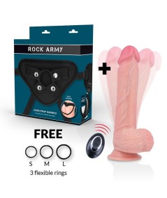 ROCKARMY - ARNÉS + LIQUID SILICONE VIBRADOR CONTROL REMOTO PREMIUM APACHE 22CM