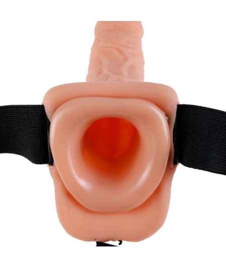 FETISH FANTASY SERIES 7" HOLLOW STRAP-ON WITH BALLS 17.8CM NATURAL