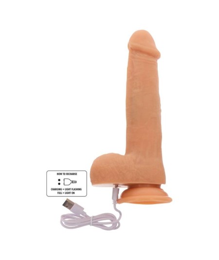 GET REAL - DILDO VIBRADOR CON BOLAS GIRATORIAS NATURAL