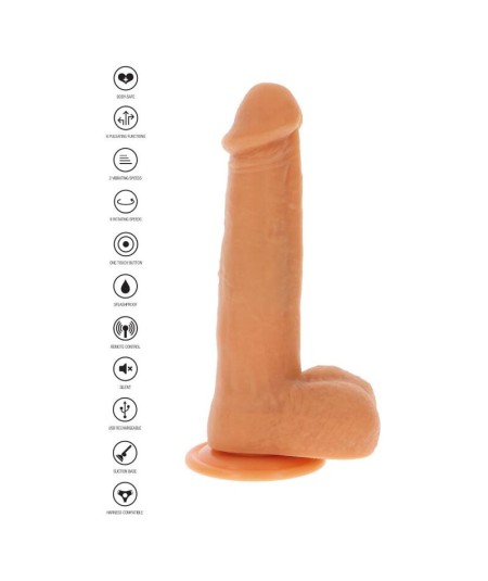 GET REAL - DILDO VIBRADOR CON BOLAS GIRATORIAS NATURAL