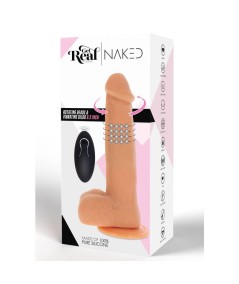 GET REAL - DILDO VIBRADOR CON BOLAS GIRATORIAS NATURAL