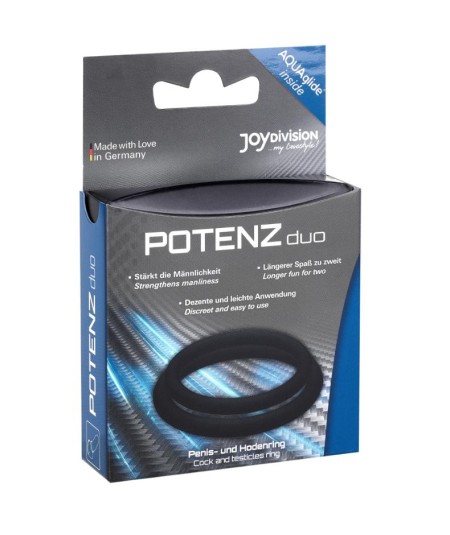 POTENZ DUO ANILLOS PARA PENE NEGRO - M