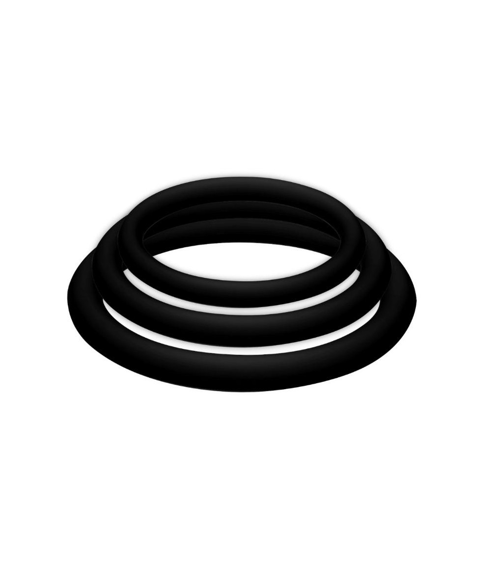 POTENZ PLUS PACK 3 ANILLOS PARA PENE NEGRO - S, M, L