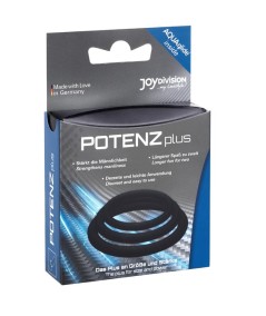 POTENZ PLUS PACK 3 ANILLOS PARA PENE NEGRO - S, M, L