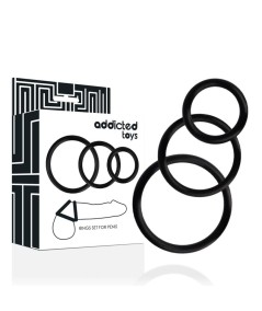 ADDICTED TOYS SET ANILLOS PENE NEGRO