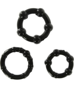 SEVENCREATIONS JUEGO TRES ANILLOS PENE NEGRO