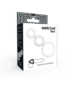 ADDICTED TOYS SET  ANILLOS PENE Y TESTICULOS CLEAR