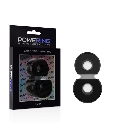 POWERING SUPER FLEXIBLE Y RESISTENTE ANILLO PENE DOBLE PR09 NEGRO