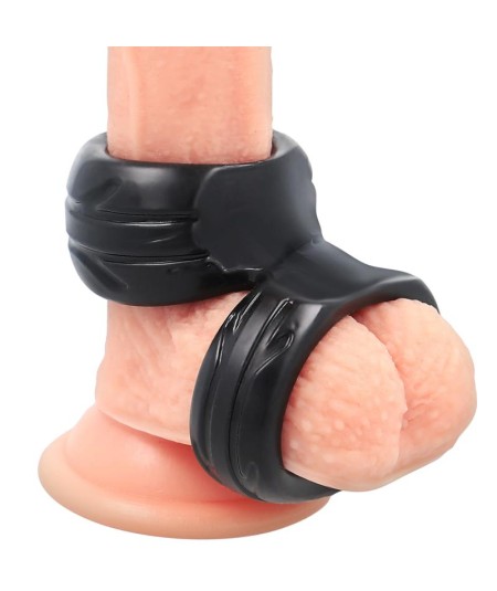 POWERING SUPER FLEXIBLE Y RESISTENTE ANILLO PENE DOBLE PR09 NEGRO