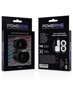 POWERING SUPER FLEXIBLE Y RESISTENTE ANILLO PENE DOBLE PR09 NEGRO