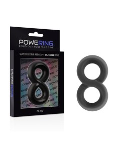 POWERING SUPER FLEXIBLE Y RESISTENTE ANILLO PENE Y TESTICULOS  PR12  NEGRO