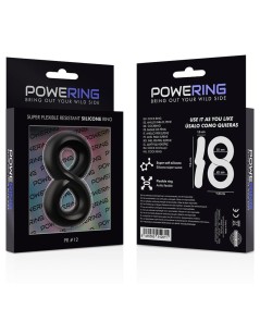 POWERING SUPER FLEXIBLE Y RESISTENTE ANILLO PENE Y TESTICULOS  PR12  NEGRO