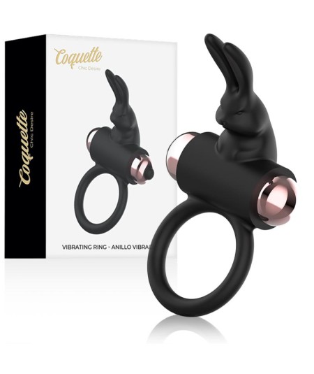 COQUETTE CHIC DESIRE COCK RING ANILLO VIBRADOR NEGRO / GOLD