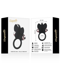 COQUETTE CHIC DESIRE COCK RING BUTTERFLY ANILLO VIBRADOR NEGRO / GOLD