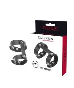 DARKNESS ANILLO PENE Y TESTICULOS AJUSTABLE LEATHER