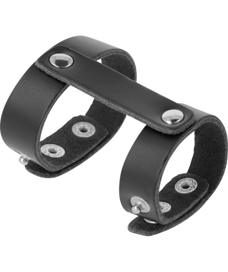 DARKNESS ANILLO PENE Y TESTICULOS AJUSTABLE LEATHER